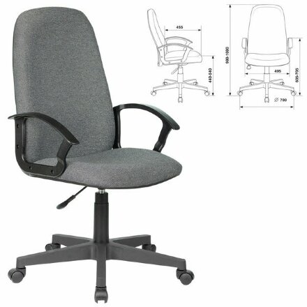 Кресло офисное BRABIX &quot;Element EX-289&quot;, ткань, серое, 532093 Серый