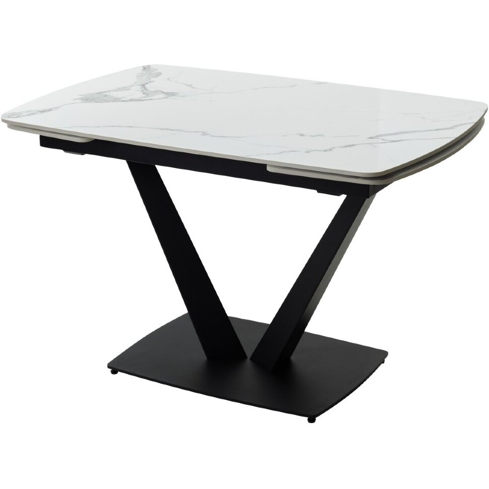 Стол ALATRI 120 GLOSS STATUARIO WHITE SINTERED STONE / BLACK М-City 