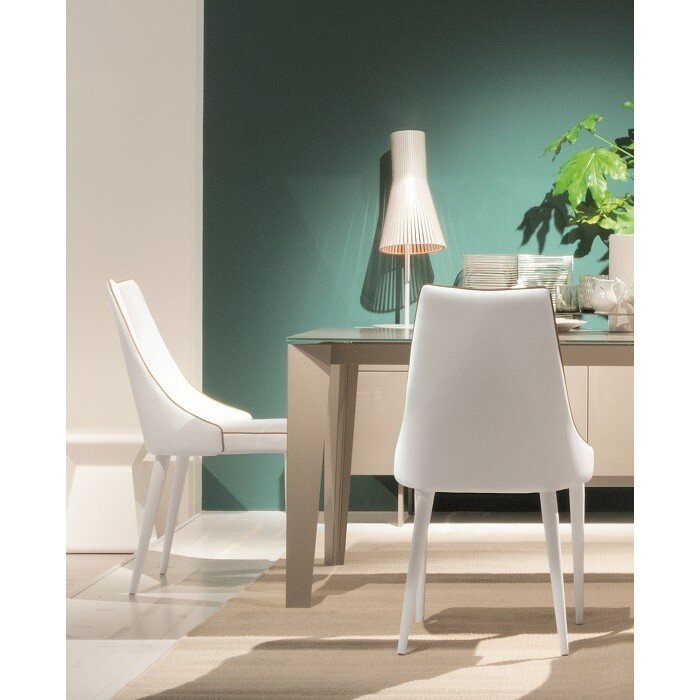 Стул CLARA 40.11 (TR505 white with sand cordonet, экокожа) 