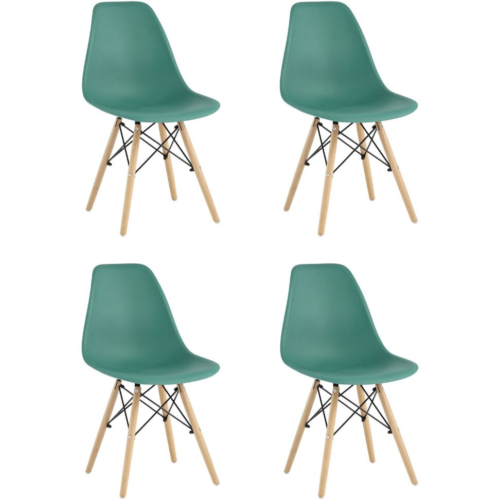 Стул Eames Style DSW серо-зеленый x4 (разборный каркас) 